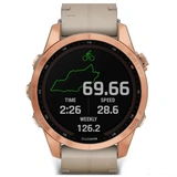 Смарт-часы Garmin Fenix 7S Sapph Solar титан "розовое золото", коженый ремешок (010-02539-35) - фото 4