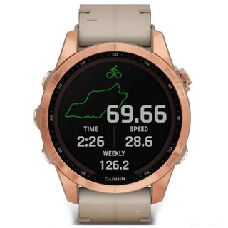 Смарт-часы Garmin Fenix 7S Sapph Solar титан "розовое золото", коженый ремешок (010-02539-35)