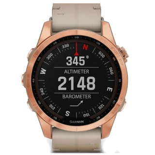 Смарт-часы Garmin Fenix 7S Sapph Solar титан "розовое золото", коженый ремешок (010-02539-35)