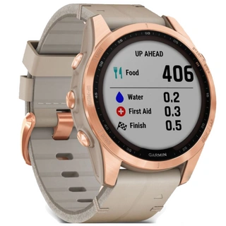 Смарт-часы Garmin Fenix 7S Sapph Solar титан "розовое золото", коженый ремешок (010-02539-35)