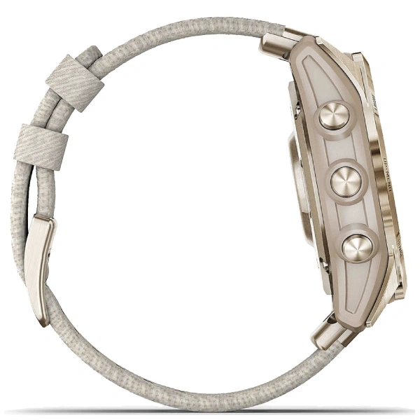 Смарт-часы Garmin Fenix 7S Sapphire Solar кремовое золото, кремовый ремешок (010-02539-39) - фото 9