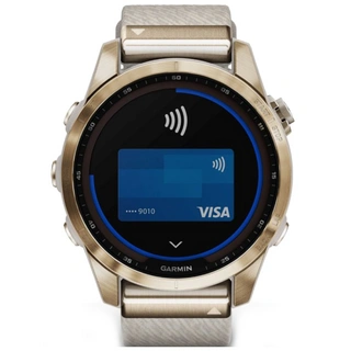 Смарт-часы Garmin Fenix 7S Sapphire Solar кремовое золото, кремовый ремешок (010-02539-39)