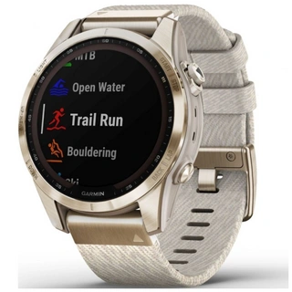 Смарт-часы Garmin Fenix 7S Sapphire Solar кремовое золото, кремовый ремешок (010-02539-39)