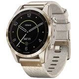 Смарт-часы Garmin Fenix 7S Sapphire Solar кремовое золото, кремовый ремешок (010-02539-39) - фото 2