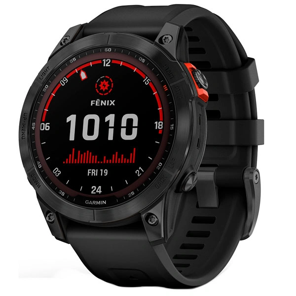 Смарт-часы Garmin Fenix 7 Solar Slate темносерый, черный ремешок (010-02540-11)
