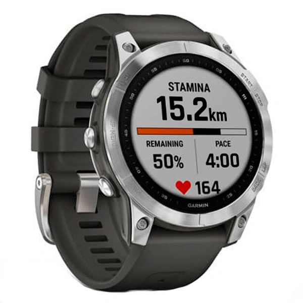 Смарт-часы Garmin Fenix 7 серебристый, графитовый ремешок (010-02540-01) - фото 3