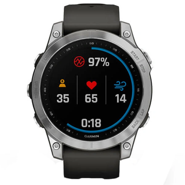 Смарт-часы Garmin Fenix 7 серебристый, графитовый ремешок (010-02540-01) - фото 2