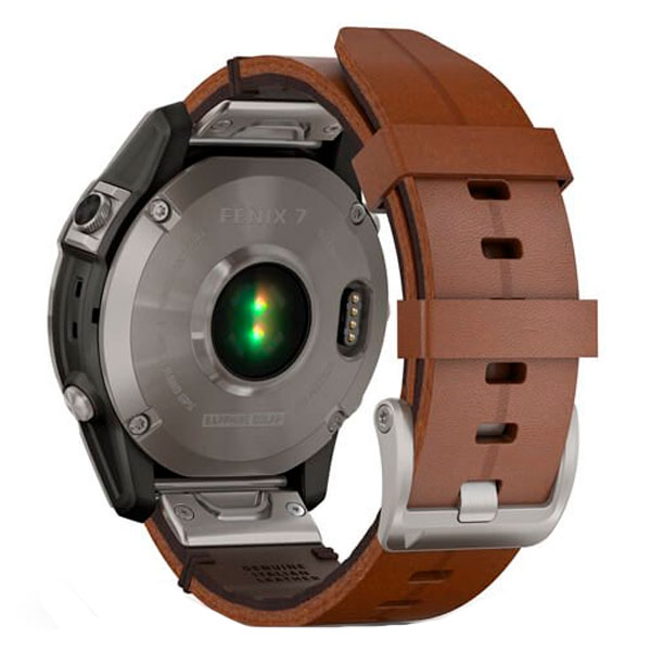 Смарт-часы Garmin Fenix 7 Sapphire Solar титан, кожаный ремешок (010-02540-31)