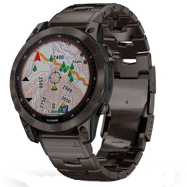 Garmin смарт сағаттары Fenix 7 Sapphire Solar қара сұр титан, титан бауы - фото 2