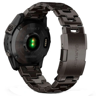 Garmin смарт сағаттары Fenix 7 Sapphire Solar қара сұр титан, титан бауы