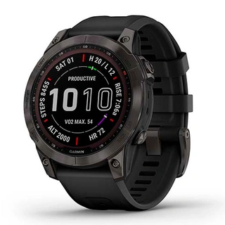 Garmin смарт сағаттары Fenix 7 Sapphire Solar қара сұр титан, титан бауы