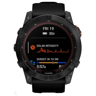 Смарт-часы Garmin Fenix 7X Solar темно-серый, черный ремешок (010-02541-01)