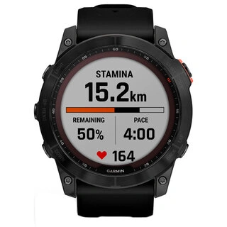Смарт-часы Garmin Fenix 7X Solar темно-серый, черный ремешок (010-02541-01)