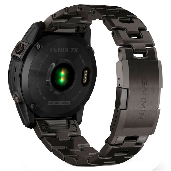 Смарт-часы Garmin Fenix 7X Sapphire Solar темно-серый DLC титан, черный ремешок (010-02541-27)