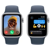 Смарт-часы Apple Watch SE GPS 40mm Silver Aluminium Case with Storm Blue Sport Band - S/M - фото 4