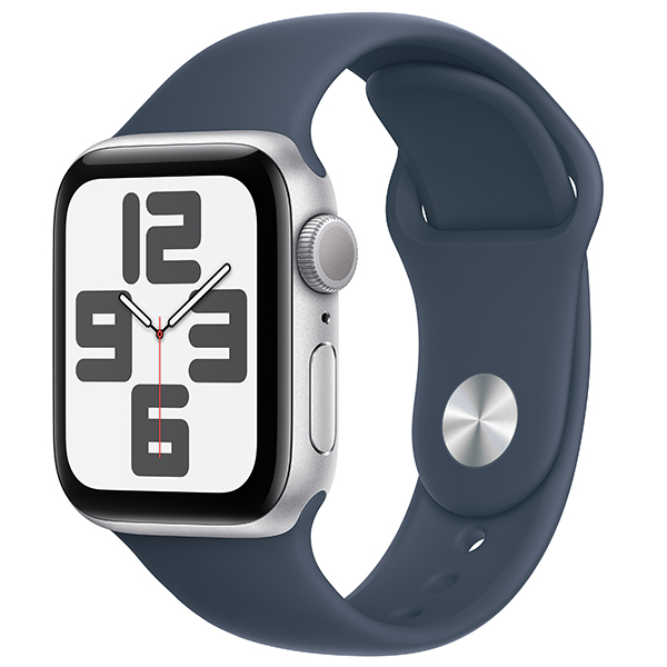Смарт-часы Apple Watch SE GPS 40mm Silver Aluminium Case with Storm Blue Sport Band - M/L