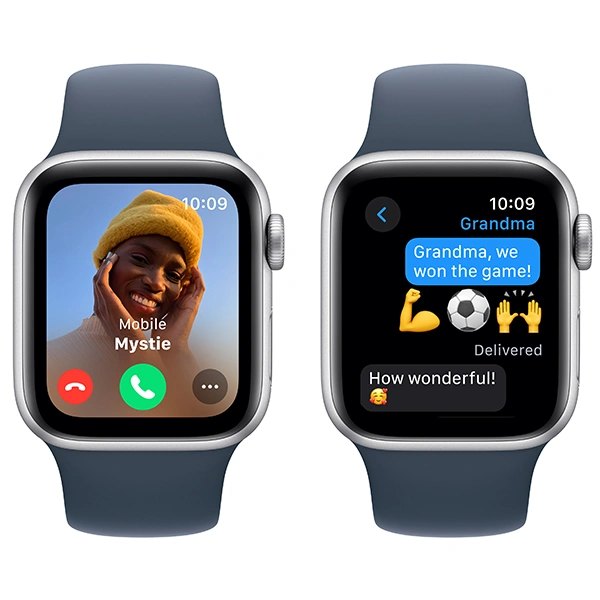 Смарт-часы Apple Watch SE GPS 40mm Silver Aluminium Case with Storm Blue Sport Band - M/L - фото 4