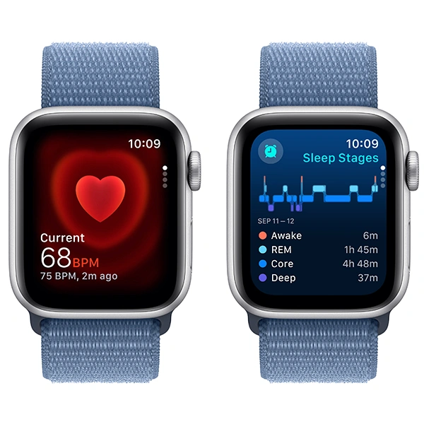 Смарт-часы Apple Watch SE GPS 40mm Silver Aluminium Case with Winter Blue Sport Loop - фото 5