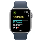 Смарт-часы Apple Watch SE GPS 44mm Silver Aluminium Case with Storm Blue Sport Band - S/M - фото 6