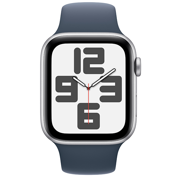 Смарт-часы Apple Watch SE GPS 44mm Silver Aluminium Case with Storm Blue Sport Band - S/M