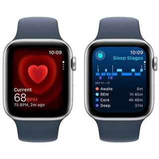 Смарт-часы Apple Watch SE GPS 44mm Silver Aluminium Case with Storm Blue Sport Band - M/L - фото 5