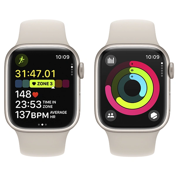 Смарт-часы Apple Watch Series 9 GPS 41mm Starlight Aluminium Case with Starlight Sport Band - S/M - фото 8