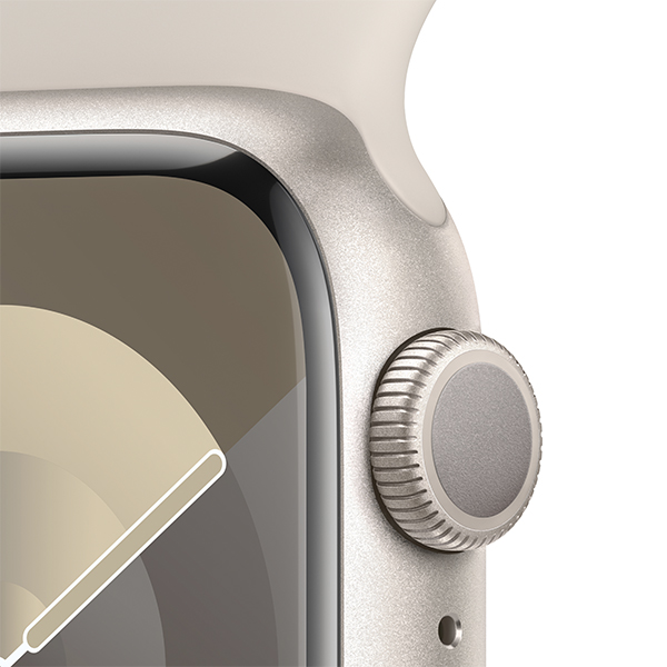 Смарт-часы Apple Watch Series 9 GPS 41mm Starlight Aluminium Case with Starlight Sport Band - S/M