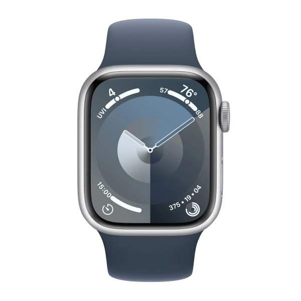 Смарт-часы Apple Watch Series 9 GPS 41mm Silver Aluminium Case with Storm Blue Sport Band - S/M - фото 2