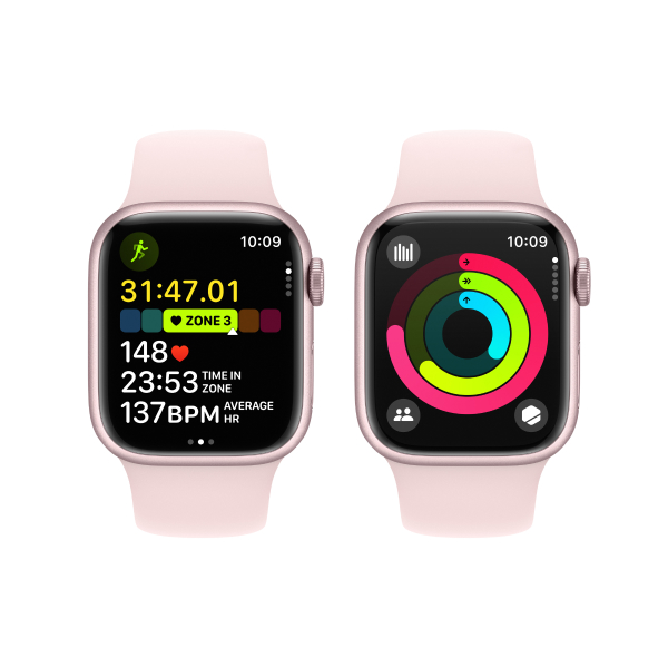Apple смарт-сағаты Watch Series 9 GPS 41mm Pink Aluminium Case with Light Pink Sport Band - S/M - фото 8