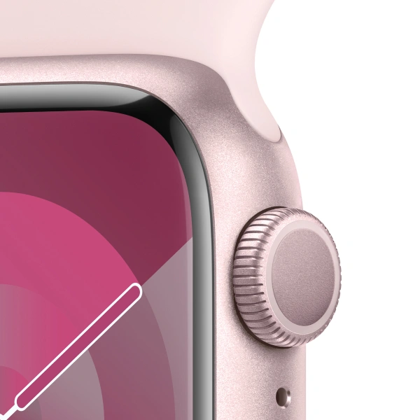 Смарт-часы Apple Watch Series 9 GPS 41mm Pink Aluminium Case with Light Pink Sport Band - S/M - фото 3