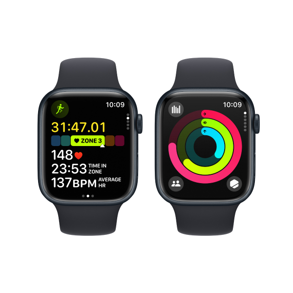 Apple смарт-сағаты Watch Series 9 GPS 45mm Midnight Aluminium Case with Midnight Sport Band - M/L - фото 8