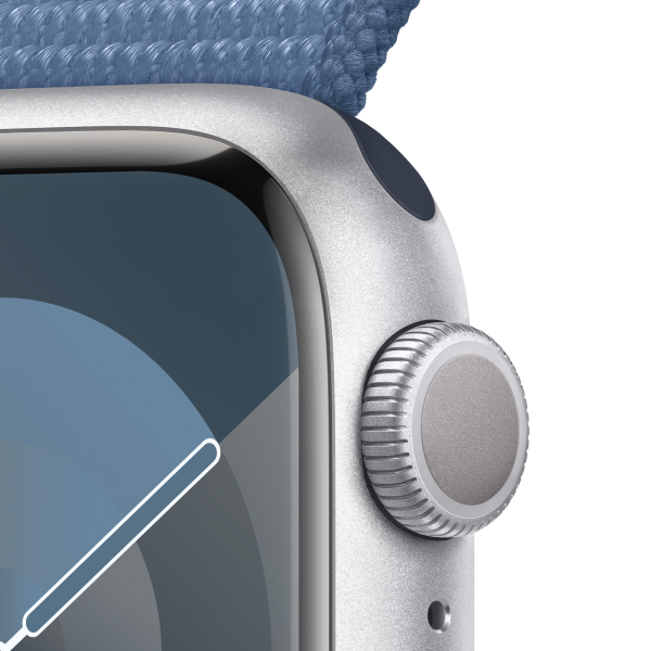 Apple смарт-сағаты Watch Series 9 GPS 45mm Silver Aluminium Case with Winter Blue Sport Loop