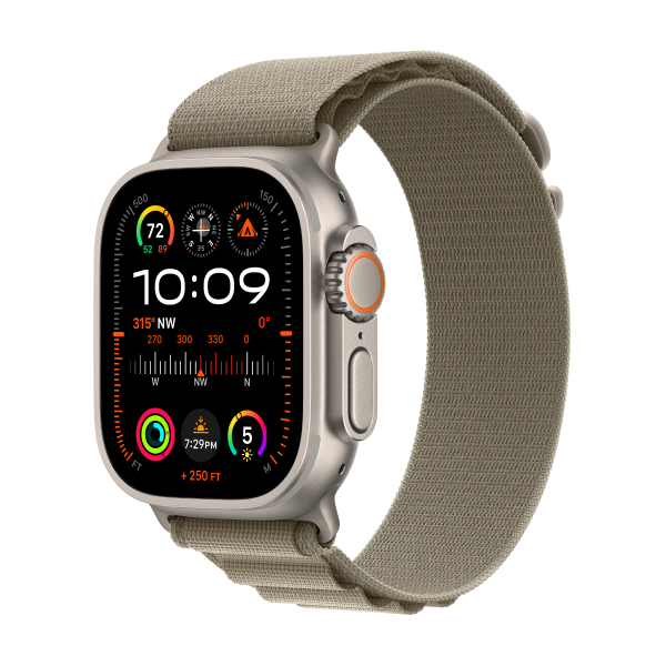 Смарт-часы Apple Watch Ultra 2 GPS + Cellular, 49mm Titanium Case with Olive Alpine Loop - Medium