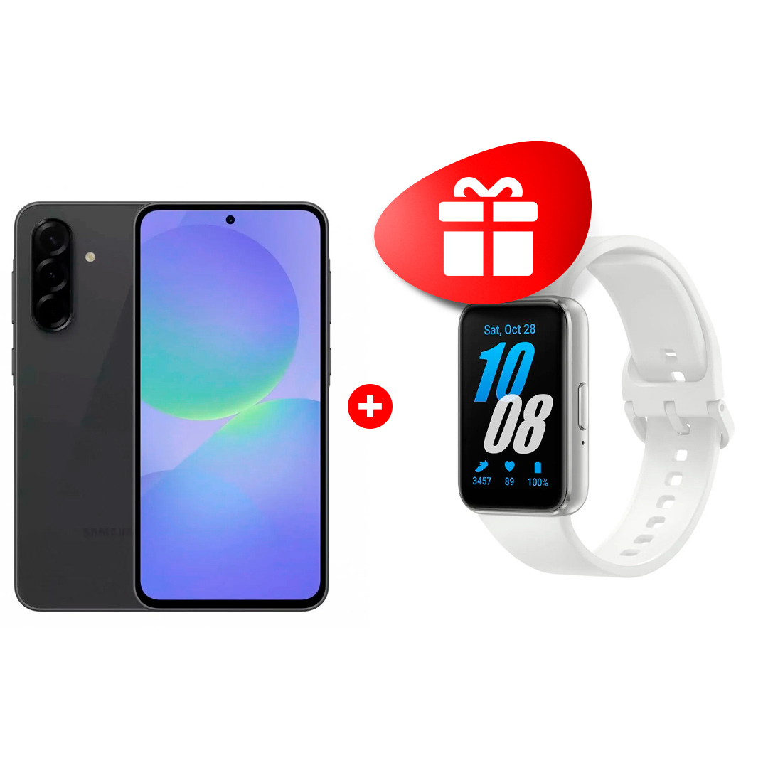 Жиынтық Samsung фитнес білезігі Galaxy Fit3 Silver SM-R390NZSACIS + Смартфон Samsung Galaxy A36 5G 128GB Black (SM-A366EZKDSKZ) 