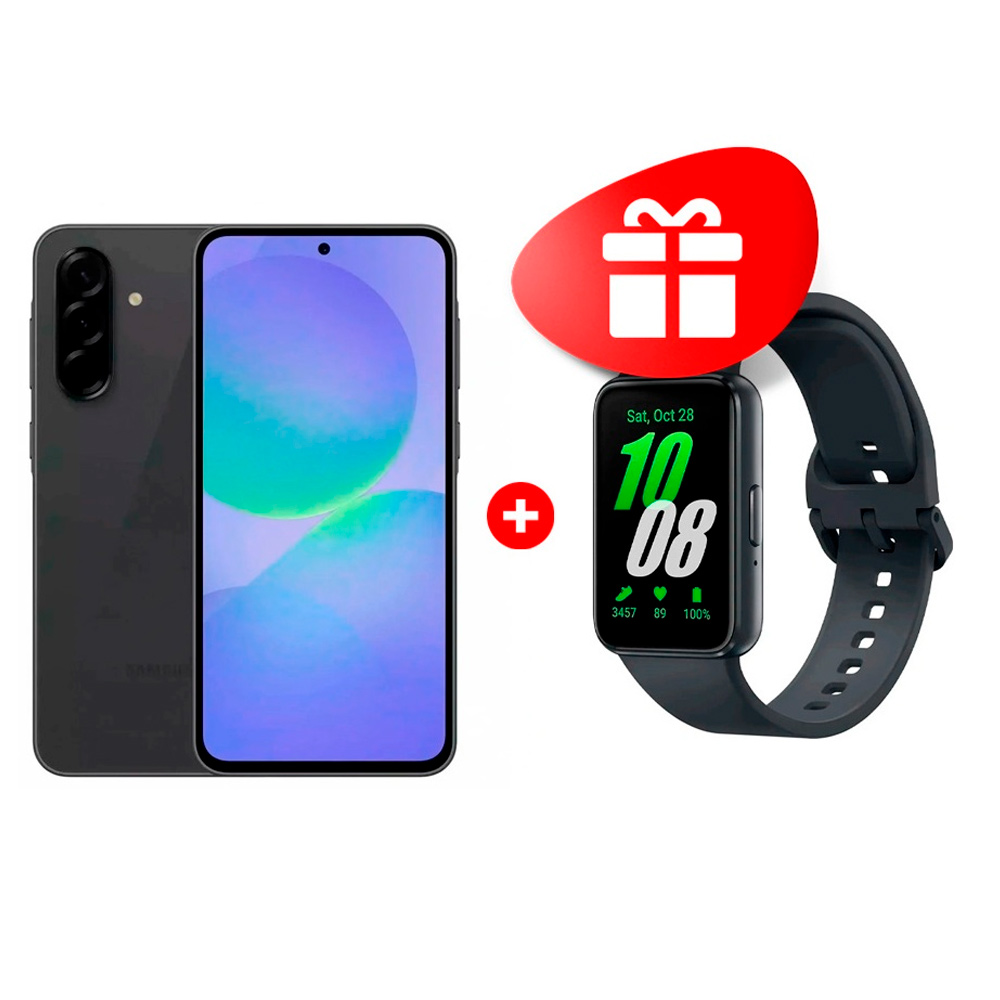 Samsung фитнес білезігі Galaxy Fit3 Graphite SM-R390NZAACIS + Смартфон Samsung Galaxy A36 5G 128GB Black (SM-A366EZKDSKZ) 