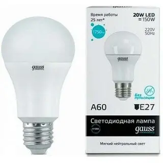 LED лампа Gauss Elementary LED A60 20W E27 4100K