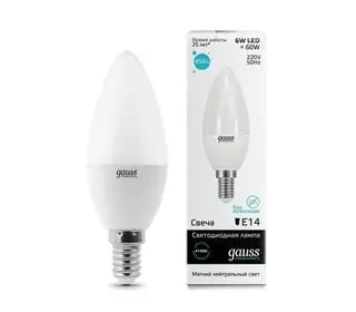 LED лампа Gauss Elementary Candle 6W E14 4100K
