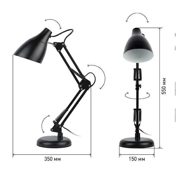 Настольный светильник ЭРА N-123-Е27-40W-BK - фото 8