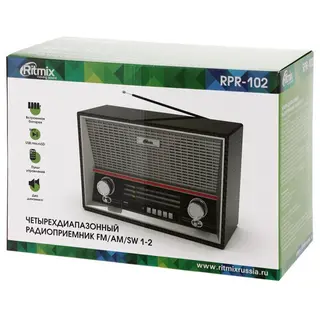 Портативный радиоприемник Ritmix RPR-102 Black