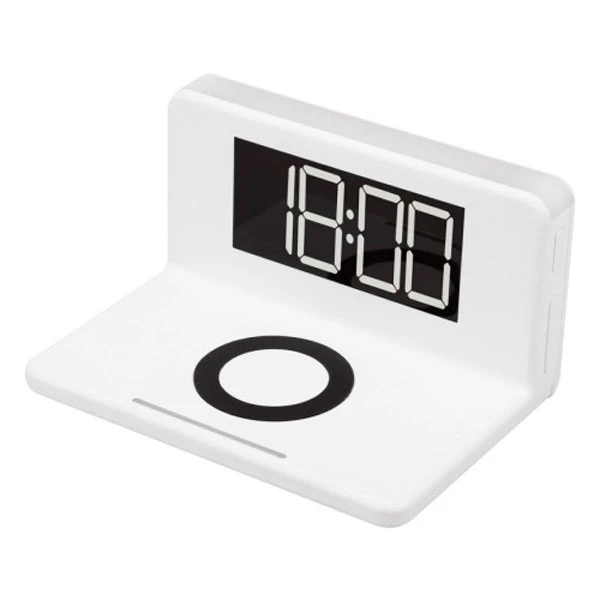 Часы с беспроводной зарядкой Max М-010 (Белые) - фото 3