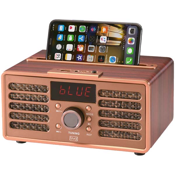 Портативная аудиосистема c Bluetooth MAX MR-362 WOOD