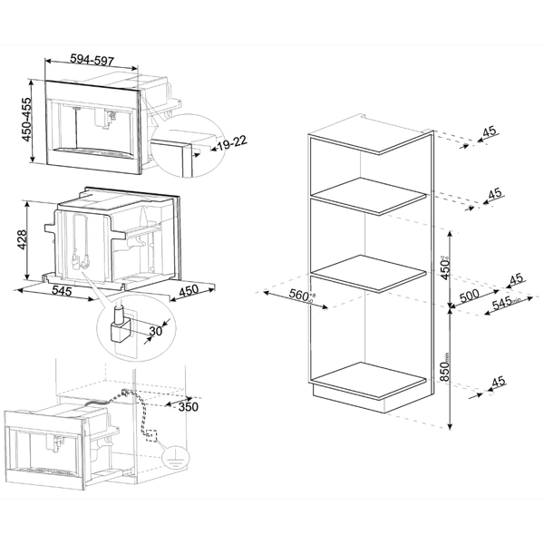 Встраиваемая автоматическая кофемашина Smeg CMS4303X - фото 12