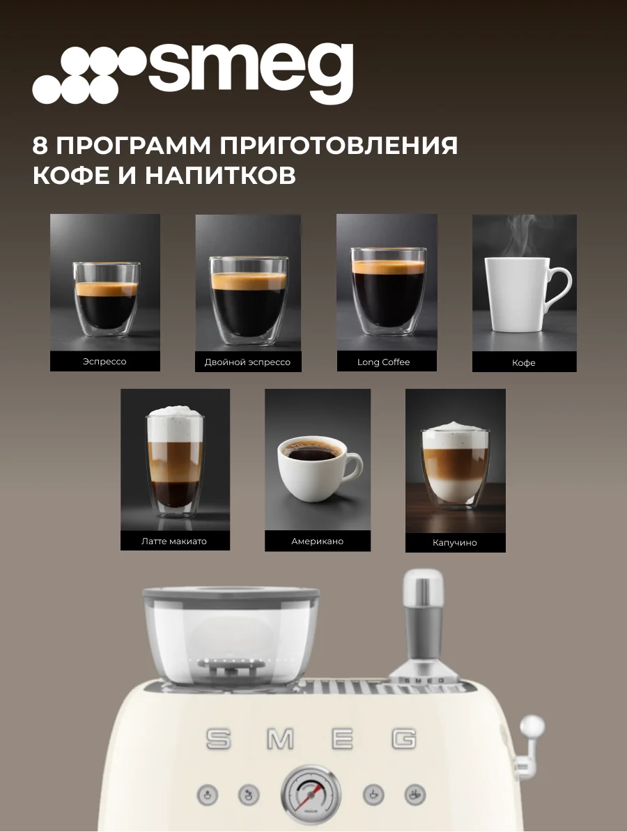Кофеварка SMEG EGF03CREU - фото 3