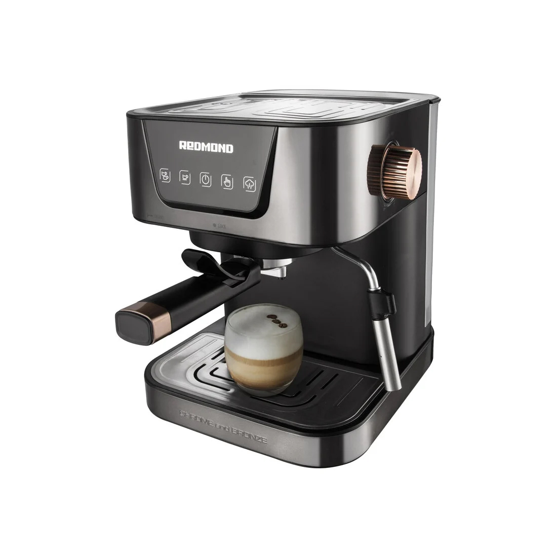 Кофеварка рожковая Redmond RCM-CBM1514 Хром / бронза 