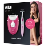 Эпилятор Braun Silk-epil 3-420, сухая эпиляция, с триммером для бикини и подсветкой, малиновый - фото 9