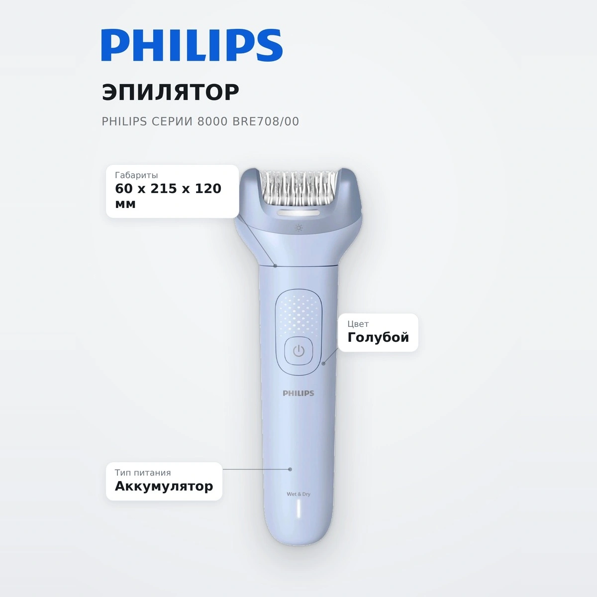 Эпилятор Philips Серии 8000 BRE708/00 - фото 6