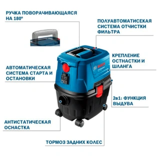 Пылесос Bosch Gas 15 PS 06019E5100 - фото 2