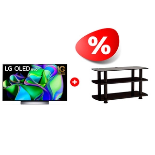 Комплект OLED телевизор LG OLED77C3RLA + ТВ тумба Elenberg T3005