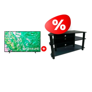 Жиынтық LED телевизор Samsung UE75DU8000UXCE + Стеклокомплекс сөресі ТV-SR 921/3 