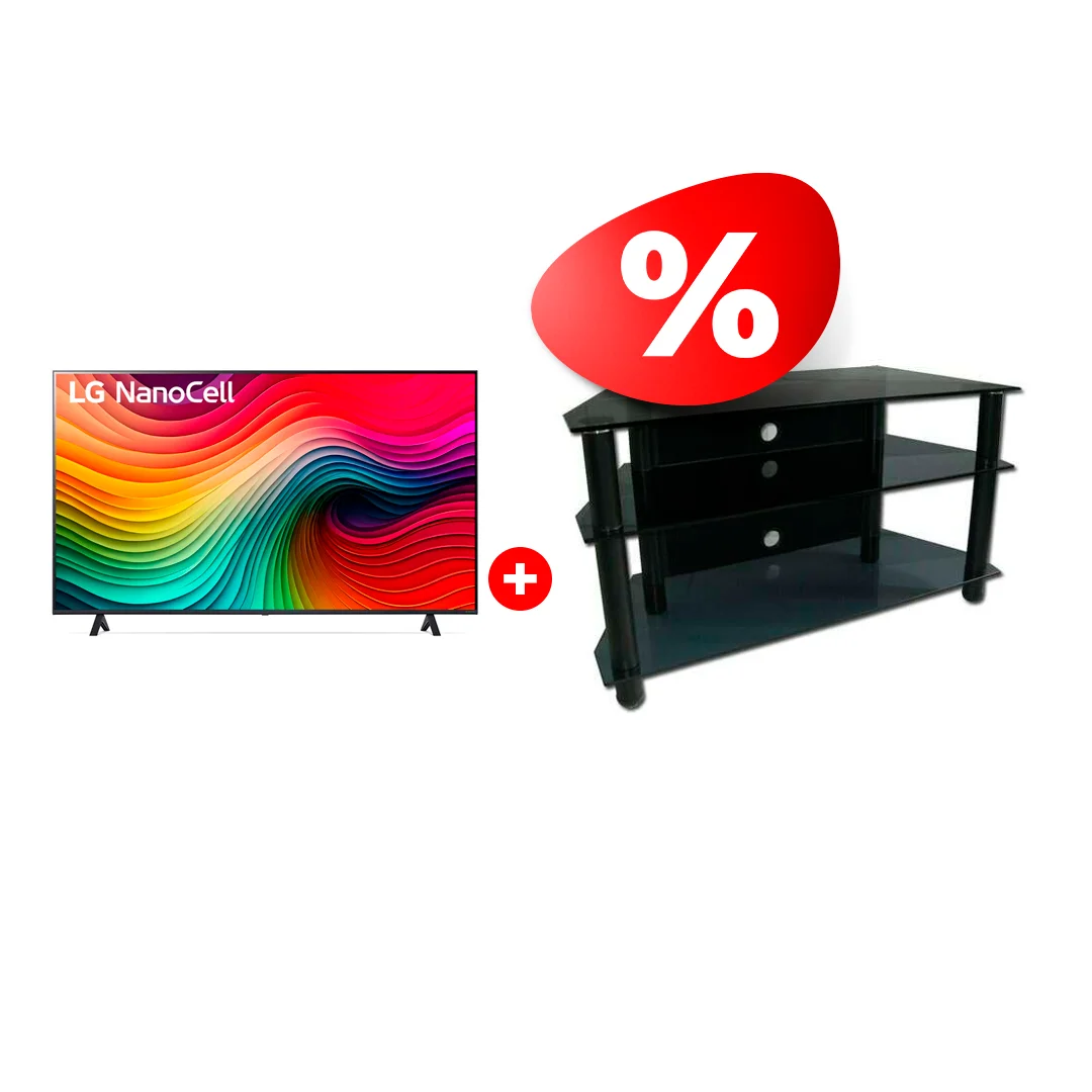 Комплект Nanocell телевизор LG 65NANO80T6A + ТВ тумба Стеклокомплекс ТV-SR 921/3 